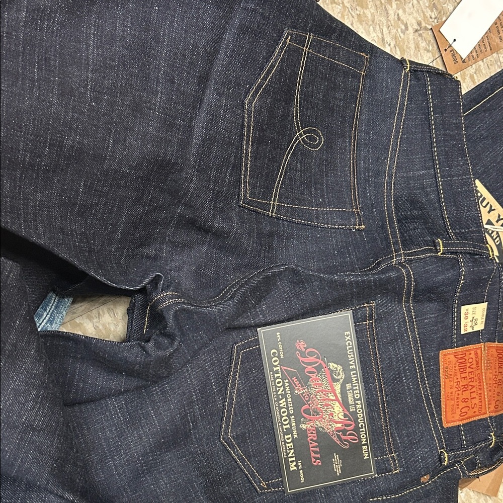 Ralph Lauren Double RL Indigo Relaxed Jeans 16% wool cotton straight leg - Picture 3 of 16